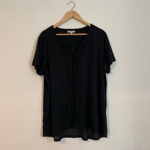 Black Dressy Top with Chiffon Hem